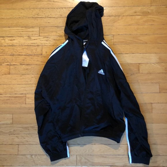 Brand New Women's Adidas ESSENTIALS REPEAT LOGO LOOSE-FIT WINDBREAKER - Picture 3 of 12